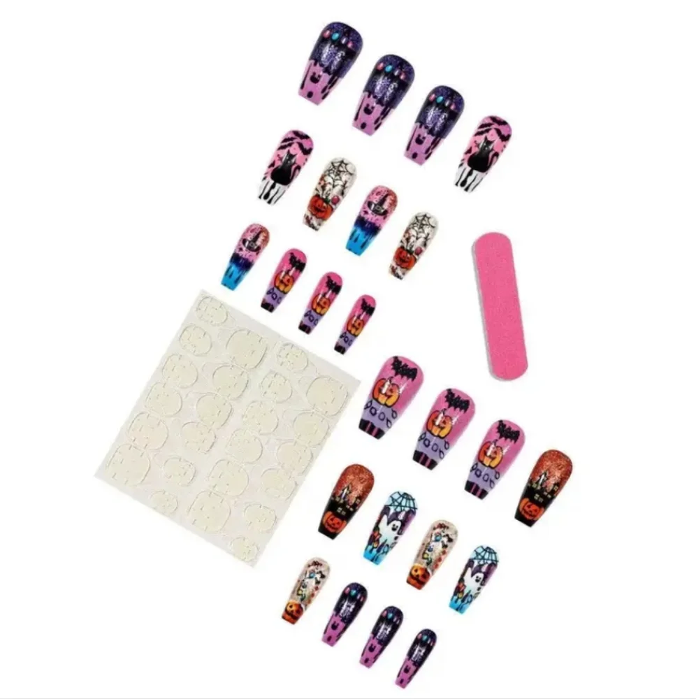 🆕️$6 OR 2 FOR $10~ HALLOWEEN THEMED 24 DESIGNER PRESS ON NAILS